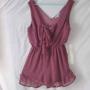 Ruffled Romper, Sz 12, Purplish Pink, NWOT